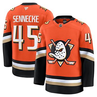 Men's Fanatics Beckett Sennecke Orange Anaheim Ducks Home Premium Jersey