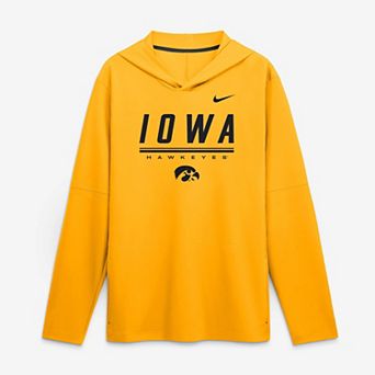 Men's Nike Gold Iowa Hawkeyes 2026 Sideline Lightweight Long Sleeve Hooded Dri-FIT Top