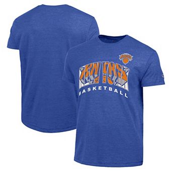Men's Champion Royal New York Knicks Arch Logo Tri-Blend T-Shirt