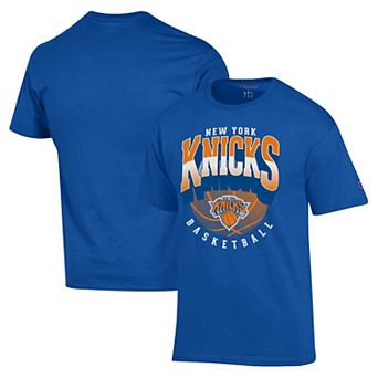 Men's Champion Royal New York Knicks Fade Jersey T-Shirt