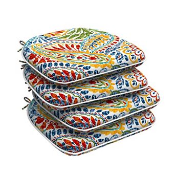 4 Pack Outdoor Chair Cushions Water Repellent Reversible Patio Seat Pads
