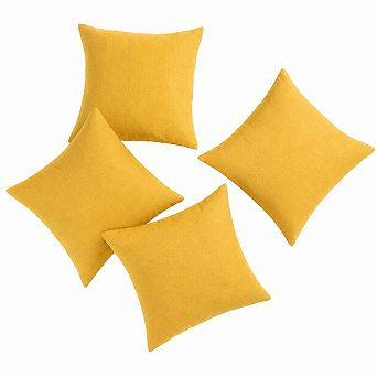 4 Pack Waterproof Linen Outdoor Throw Pillow Covers Patio Farmhouse Decor