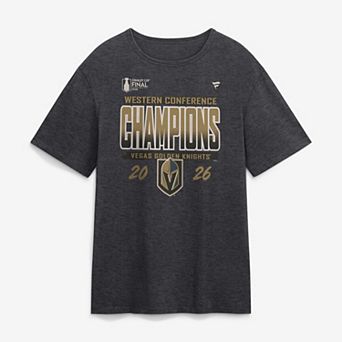 Men's Fanatics Heather Charcoal Vegas Golden Knights 2026 NHL Western Conference Champions Big & Tall Locker Room T-Shirt