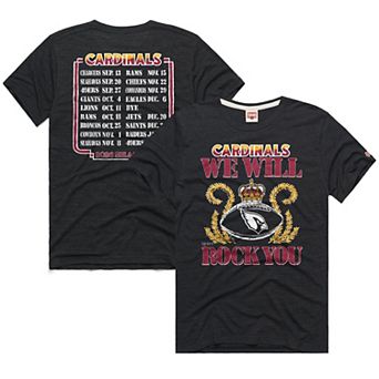 Unisex Homage Charcoal Arizona Cardinals 2026 NFL Schedule Queen Tri-Blend T-Shirt