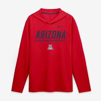 Men's Nike Red Arizona Wildcats 2026 Sideline Lightweight Long Sleeve Hooded Dri-FIT Top