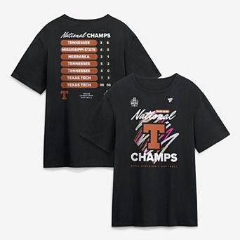Men's Fanatics Black Texas Longhorns 2026 NCAA Softball Women's College World Series National Champions Schedule T-Shirt