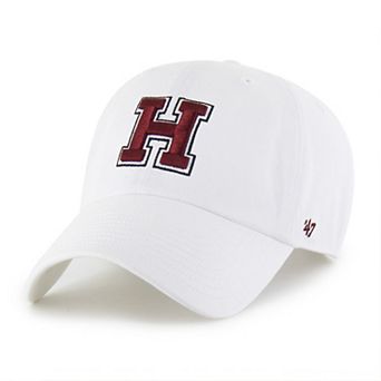 Men's '47 White Harvard Crimson Clean Up Adjustable Hat
