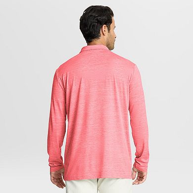 Men's Fanatics Heather Red Chicago Blackhawks Clutch Boarding Poly Quarter-Zip Pullover