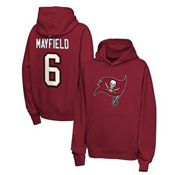Youth Nike Baker Mayfield Red Tampa Bay Buccaneers Name & Number Club Fleece Hoodie
