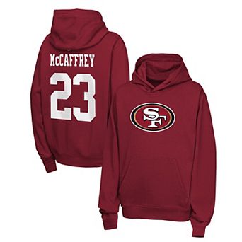 Youth Nike Christian McCaffrey Scarlet San Francisco 49ers Name & Number Club Fleece Hoodie