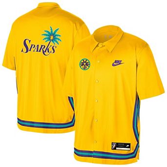 Unisex Nike Gold Los Angeles Sparks Court Origins Throwback Lightweight Button-Up Shirt