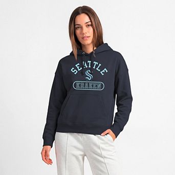 Women's Champion Navy Seattle Kraken Arched Pill Box Hoodie