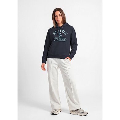 Women's Champion Navy Seattle Kraken Arched Pill Box Hoodie