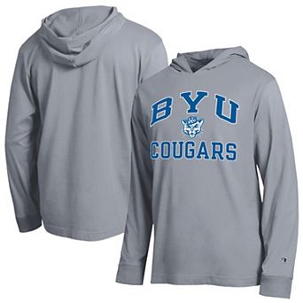 Men's Champion Gray BYU Cougars High Motor All-Star Long Sleeve Hoodie T-Shirt