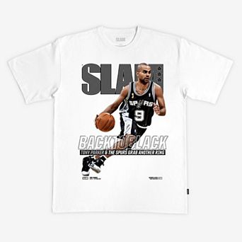 Unisex SLAM Tony Parker White San Antonio Spurs Hardwood Classics Cover T-Shirt