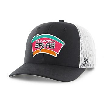 Men's '47 Black San Antonio Spurs Hardwood Classics Trucker Adjustable Hat