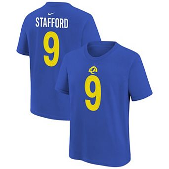 Youth Nike Matthew Stafford Royal Los Angeles Rams Player Name & Number T-Shirt