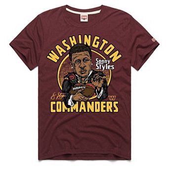 Unisex Homage Sonny Styles Burgundy Washington Commanders Caricature Tri-Blend T-Shirt