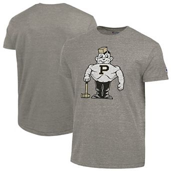 Men's Champion Heather Gray Purdue Boilermakers Vintage Triumph Tri-Blend T-Shirt