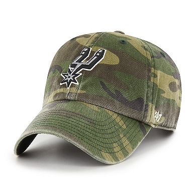Men's '47 Camo San Antonio Spurs Clean Up Adjustable Hat