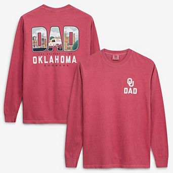 Men's Crimson Oklahoma Sooners Father's Day Campus Drawing Long Sleeve T-Shirt
