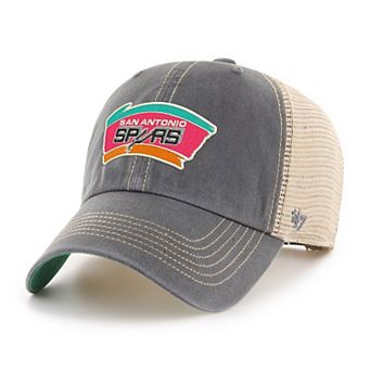 Men's '47 Gray San Antonio Spurs Trawler Hardwood Classics Clean Up Trucker Adjustable Hat