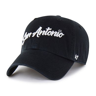 Men's '47 Black San Antonio Spurs Sure Shot Clean Up Adjustable Hat