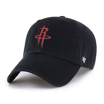 Men's '47 Black Houston Rockets Primary Clean Up Adjustable Hat