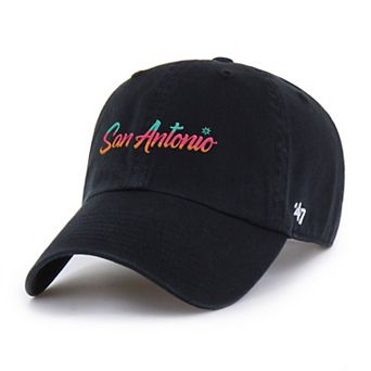 Men's '47 Black San Antonio Spurs Region Clean Up Adjustable Hat