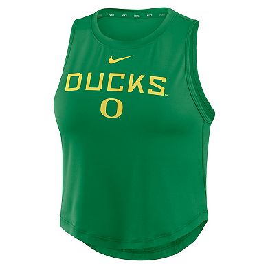 Women's Nike Green Oregon Ducks One Dri-FIT Cropped Tank Top