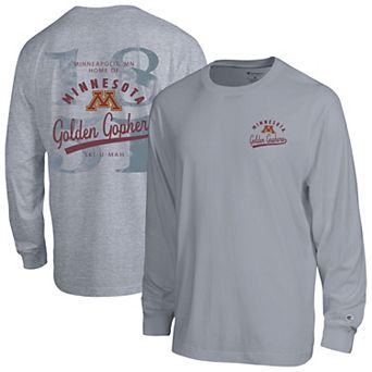 Men's Champion Heather Gray Minnesota Golden Gophers Laminated All-Star Long Sleeve T-Shirt