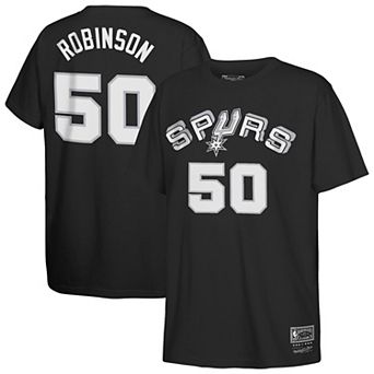 Youth Mitchell & Ness David Robinson Black San Antonio Spurs Hardwood Classics Name & Number T-Shirt