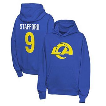 Youth Nike Matthew Stafford Royal Los Angeles Rams Name & Number Club Fleece Hoodie