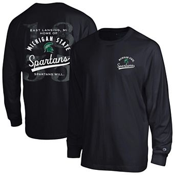 Men's Champion Black Michigan State Spartans Laminated All-Star Long Sleeve T-Shirt