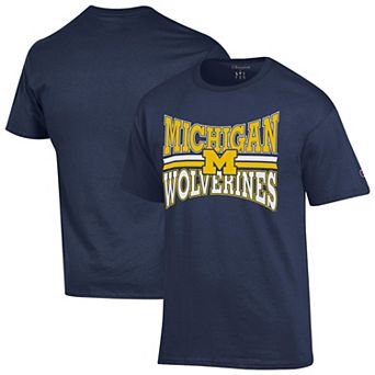 Men's Champion Navy Michigan Wolverines Team Zoom T-Shirt