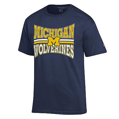 Men's Champion Navy Michigan Wolverines Team Zoom T-Shirt