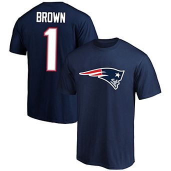Men's Fanatics A.J. Brown Navy New England Patriots Big & Tall Name & Number T-Shirt