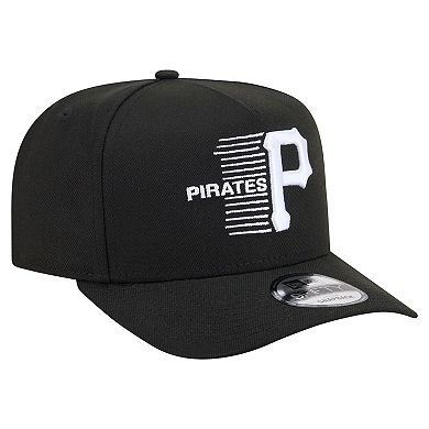 Men's New Era Black Pittsburgh Pirates Motion A-Frame 9FIFTY Snapback Hat