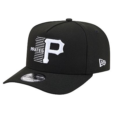Men's New Era Black Pittsburgh Pirates Motion A-Frame 9FIFTY Snapback Hat