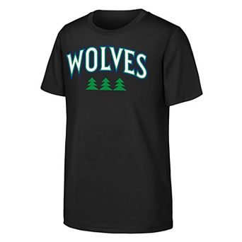 Youth Outerstuff Black Minnesota Timberwolves Wordmark T-Shirt