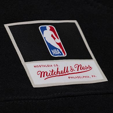 Men's Mitchell & Ness Black San Antonio Spurs Team Name Stack & Logo Hoodie