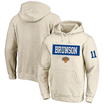 Men's Profile Jalen Brunson Cream New York Knicks Big & Tall Name & Number Hoodie