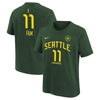 Youth Nike Awa Fam Green Seattle Storm Explorer Edition Name & Number T-Shirt