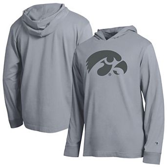 Men's Champion Gray Iowa Hawkeyes Tonal All Star Long Sleeve Hooded T-Shirt