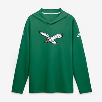 Men's Nike Kelly Green Philadelphia Eagles Sideline Alternate Lightweight Long Sleeve Hooded Dri-FIT T-Shirt