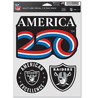 WinCraft Las Vegas Raiders America 250 Three-Piece Fan Decal Set