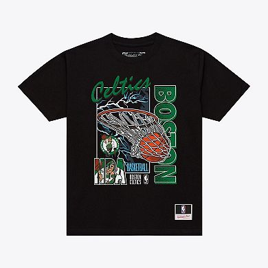 Men's Mitchell & Ness Black Boston Celtics Lightning Swish T-Shirt
