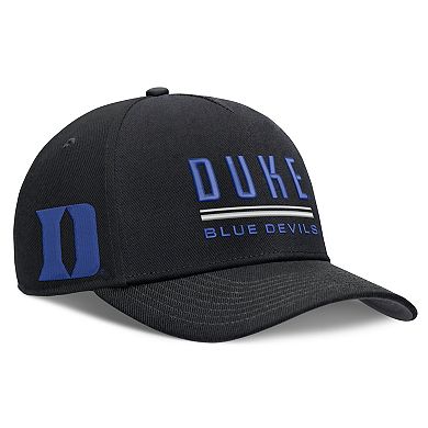 Men's Nike Black Duke Blue Devils 2026 Sideline Dri-FIT Rise Adjustable Hat