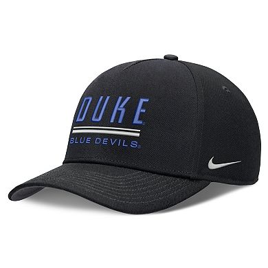 Men's Nike Black Duke Blue Devils 2026 Sideline Dri-FIT Rise Adjustable Hat