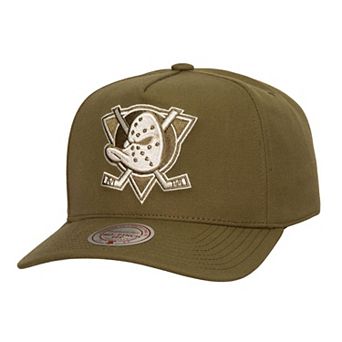 Men's Mitchell & Ness Olive Anaheim Ducks Fashion Basic Pro Pinch Snapback Hat